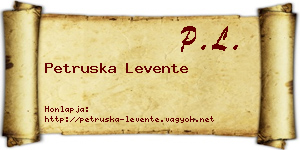 Petruska Levente névjegykártya