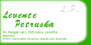 levente petruska business card